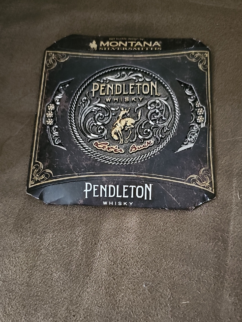 Montana Silversmiths Gold and Silver Pendleton Whisky Display Buckle